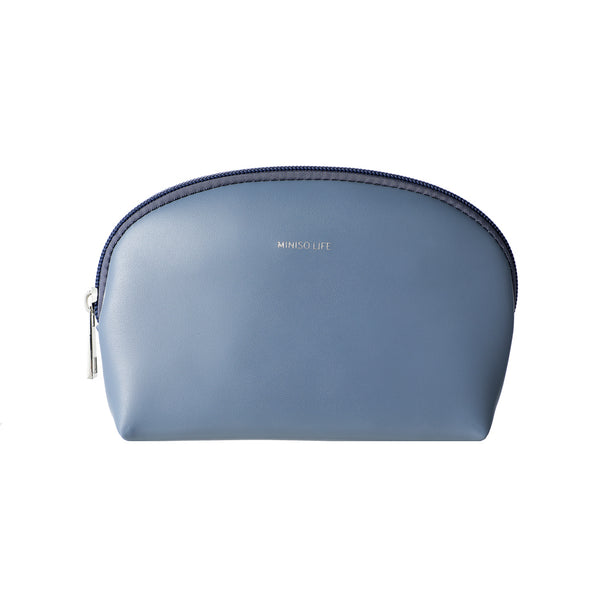 Minimalist Half Moon Solid Color Cosmetic Bag(Blue)