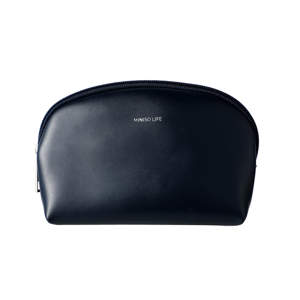 Minimalist Half Moon Solid Color Cosmetic Bag(Navy Blue) Minimalist Half Moon Solid Color Cosmetic Bag(Navy Blue)