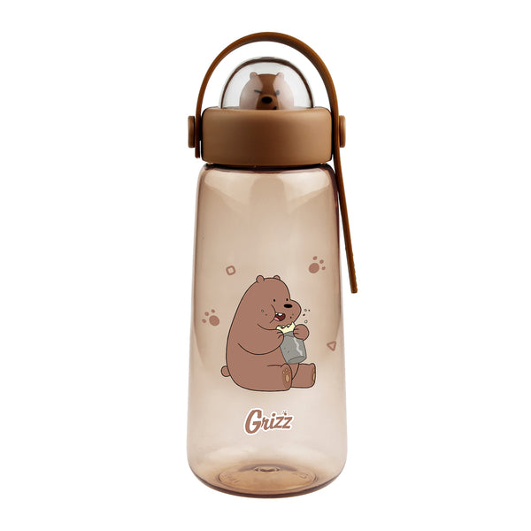 We Bare Bears Collection Plastic Cool Water Bottle with Decoration (600mL)(Grizz)