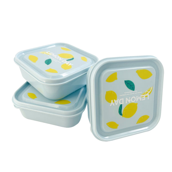 Lemon Day Food Storage Container (3 pcs)(Blue)