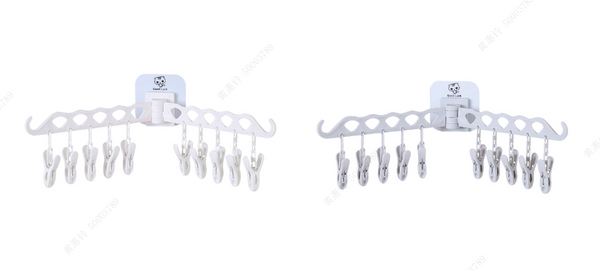 Wall Mounted Foldable Drying Rack with 10 Clips