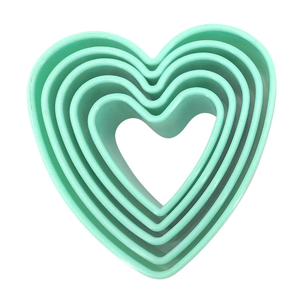 Heart Shape Plastic Cookie Cutters (Green)