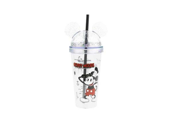 Mickey Mouse Collection Double Wall Water Bottle with Straw (420mL)