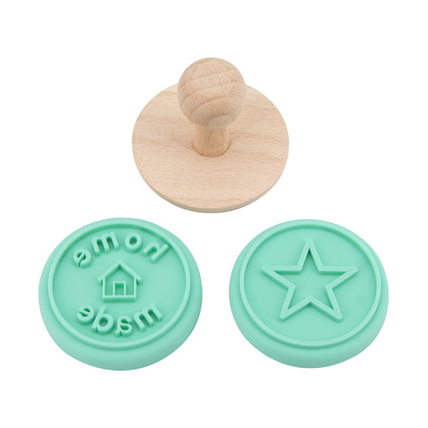 Cookie Stamps with Wood Handle (Green)