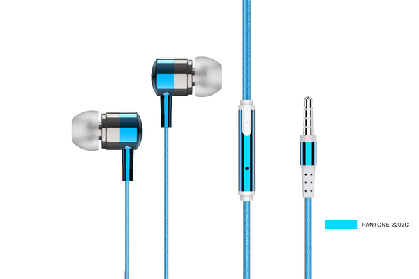 Colored Metal 3.5mm In-ear Earphones Model: PA401(Blue)