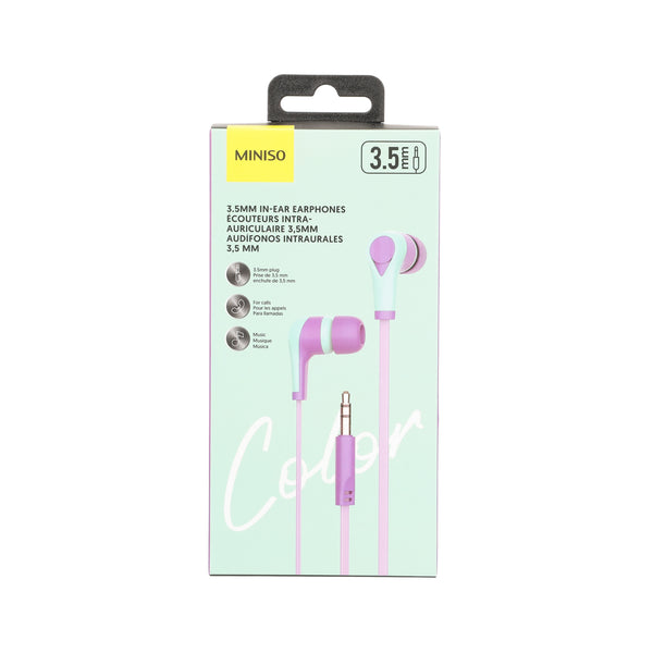 Color Blocking Wired 3.5mm In-Ear Earphones  Model: EBP-E-A60(Blue & Purple)