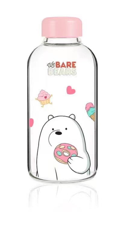 We Bare Bears Collection High Borosilicate Glass Bottle (600mL)(Ice Bear)