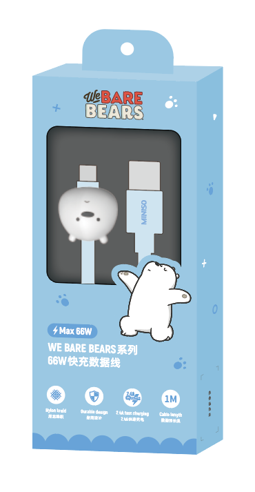 We Bare Bears Collection 5.0 Type-C Fast Charging Cable (Ice Bear)