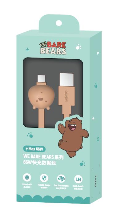 We Bare Bears Collection 5.0 Type-C Fast Charging Cable (Grizz)