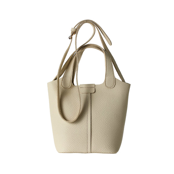 Solid Color Crossbody Handbag(Beige)