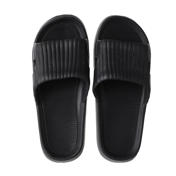 Classic Stripe Men's Bathroom Slippers(Black,43-44)