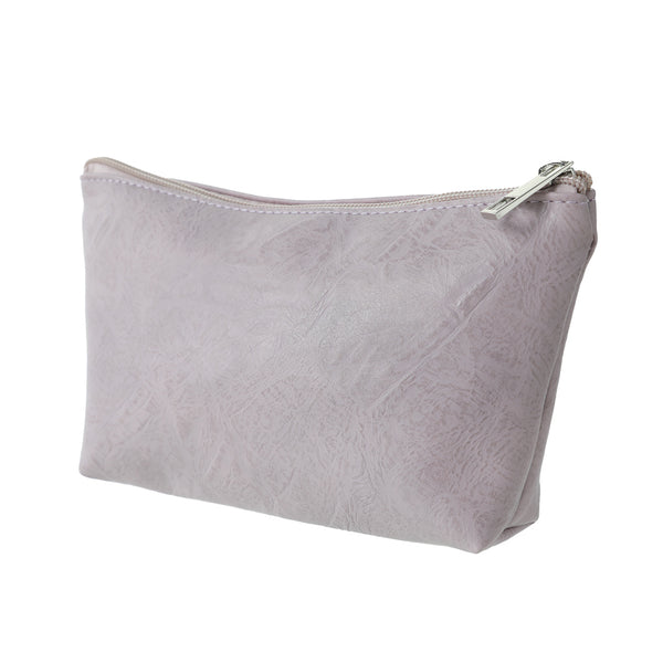 Embossed Pattern Trapezoid Cosmetic Bag(Purple)