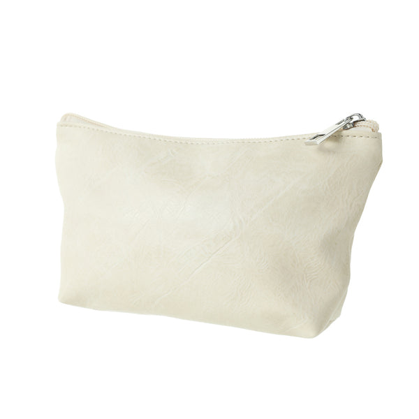 Embossed Pattern Trapezoid Cosmetic Bag(Off-white)