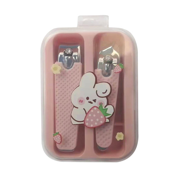 Cute Cartoon Series Strawberry Bunny 2-Piece Manicure Set (Pink)