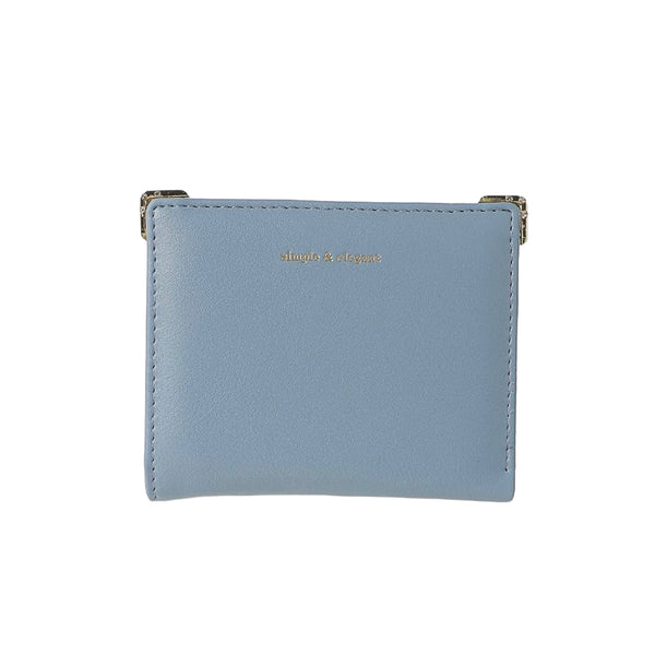 Delicate Metal Women's Short Bifold Wallet(Blue)