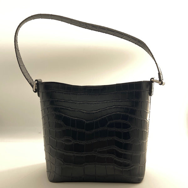 Fashion Crocodile Print Shoulder Bag(Black)