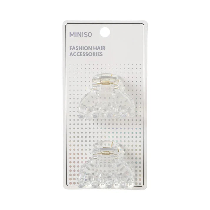Minimalist Style Transparent Hair Claw Clip (2 pcs)
