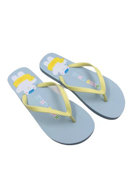 HoHo Bear Summer Sparkling Ice Series Women's Flip-Flops(Blue,39-40)