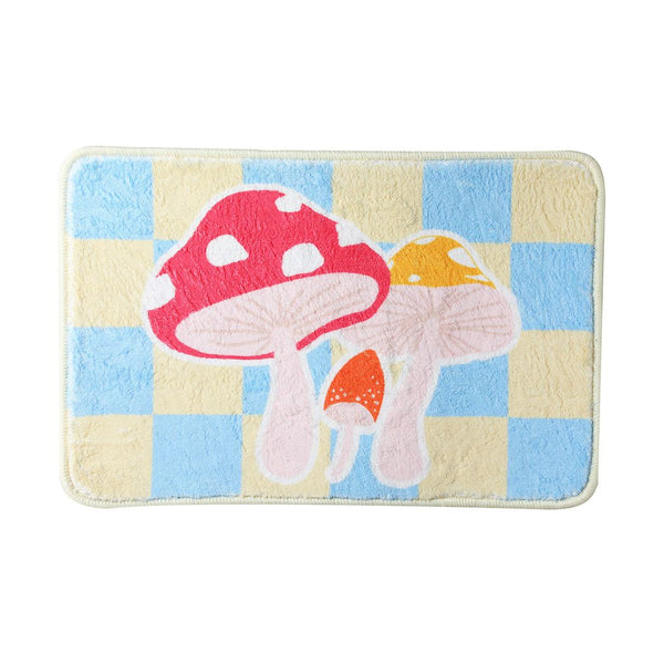 Cool Vibe Mushroom Checkered Floor Mat