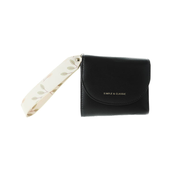 Women's Short Trifold Clutch Wallet(Black)