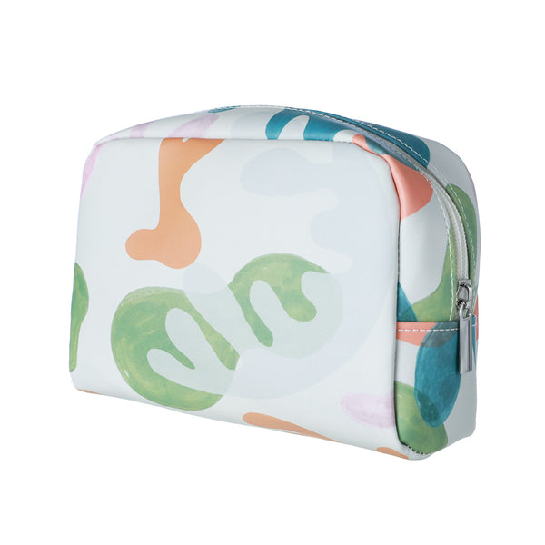 Abstract Flowers Cosmetic Bag(Gray)