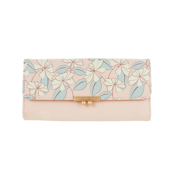 Women's Elegant Print Long Wallet(Pink)