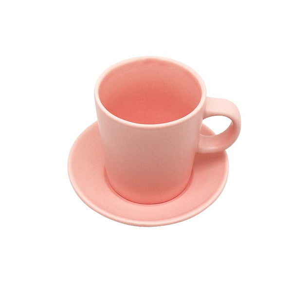 Ceramic Coffee Cup and Coaster Set (90mL)(Pink)