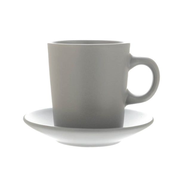 Ceramic Coffee Cup and Coaster Set (90mL)(Gray)