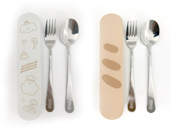 Guji Guji Bread Baking Series Flatware Set (Fork & Spoon)