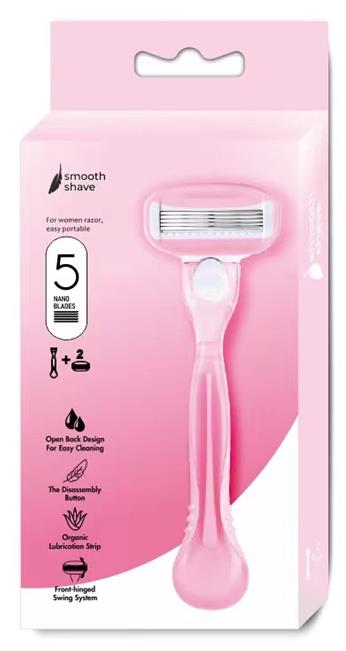 Women's 5-Blade Long-Handle Razor (Pink)