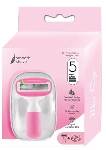 Women's Mini 5-Blade Razor with Case (Pink)