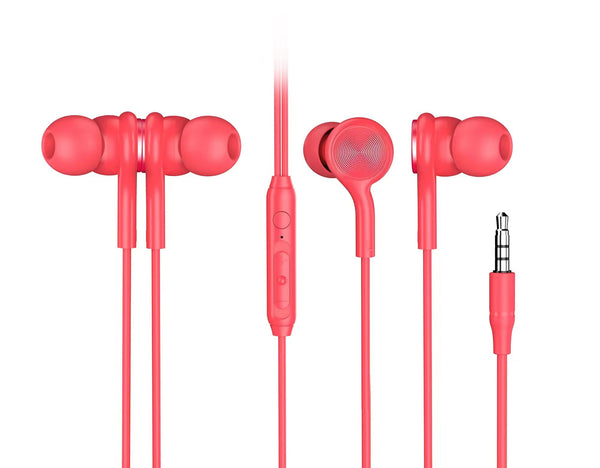 3.5mm Magnetic In-Ear Metal Wired Earphones Model: PA506(Red)