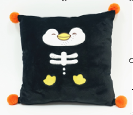 Mini Family Halloween Series 16.9in. Square Black Pen Pen Pillow