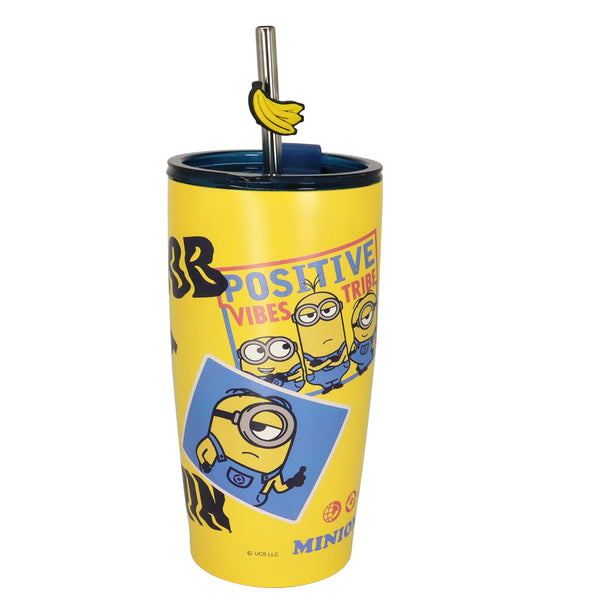 Minions Collection Steel Tumbler with Straw (530mL)