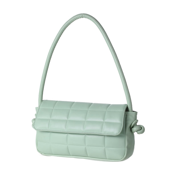 Rectangle Pattern Shoulder Bag(Light Green)