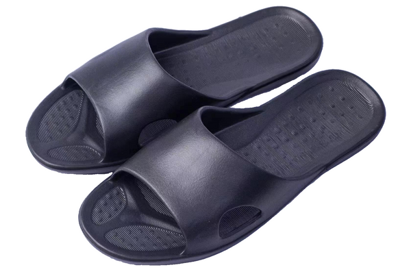 Men’s Lightweight Solid Color Bathroom Slippers(Black,41-42)