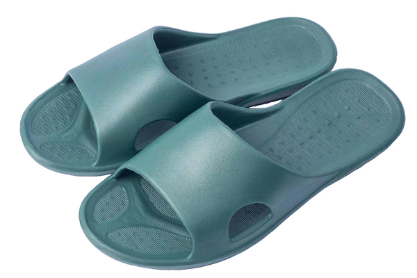 Men’s Lightweight Solid Color Bathroom Slippers(Dark Green,43-44)