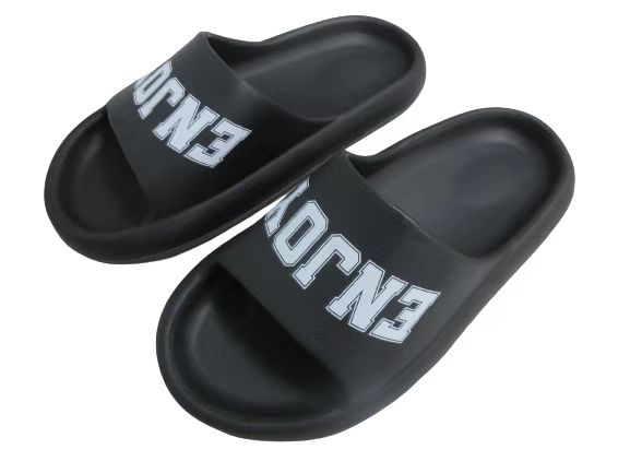 Letters Series Men’s Fashion Slippers(Black,43-44)