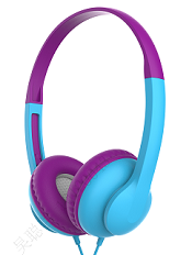 3.5mm Color Blocking Wired Headset Model: 22P10(Purple & Blue)