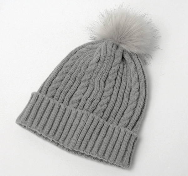 Warm Winter Series Solid Color Knit Hat(Gray)