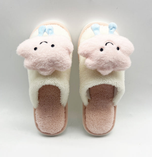 Cute 3D Cloud Series Women’s Plush Slippers(Pink, 35-36)