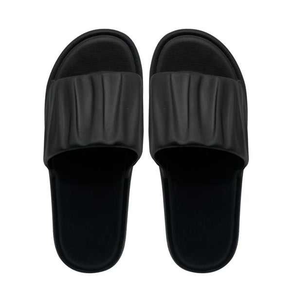 Ripple Series Men’s Bathroom Slippers(Black,43-44)