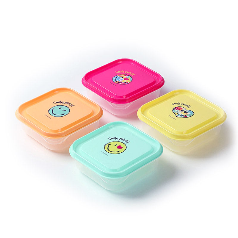 SmileyWorld Collection Food Storage Box (650mL.4 pcs)