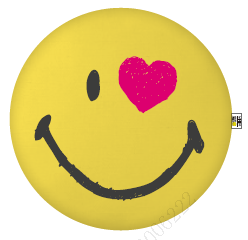 SmileyWorld Collection Round Pillow(Heart-Eye)