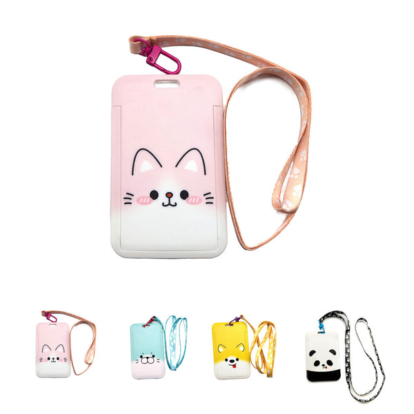 Animal Faces Collection Card Holder Keychain