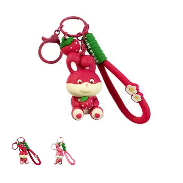 Sweetheart Strawberry Rabbit Keychain