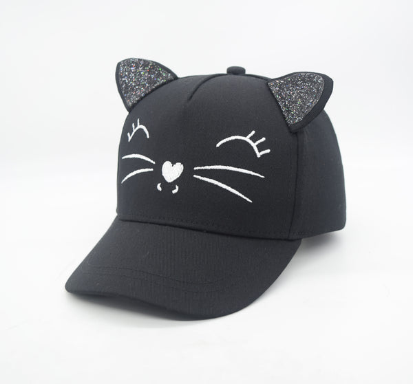 Glitter Kitten Kids' Baseball Cap(Black)