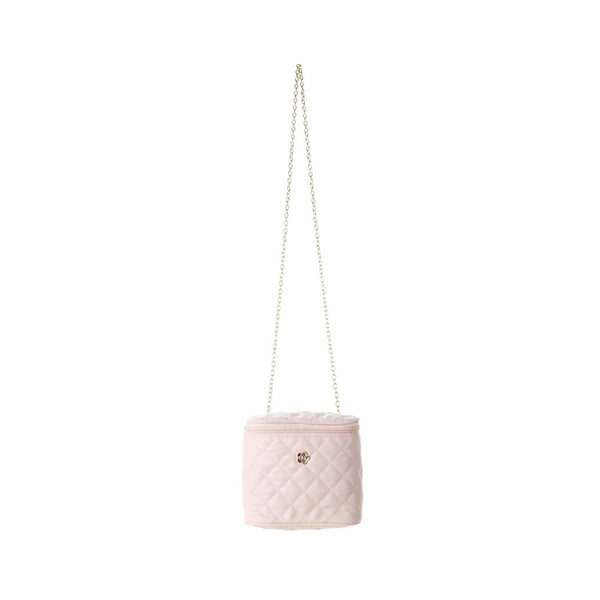 Classic Diamond Lattice Pattern Quilted Bucket Crossbody Bag(Light Pink)