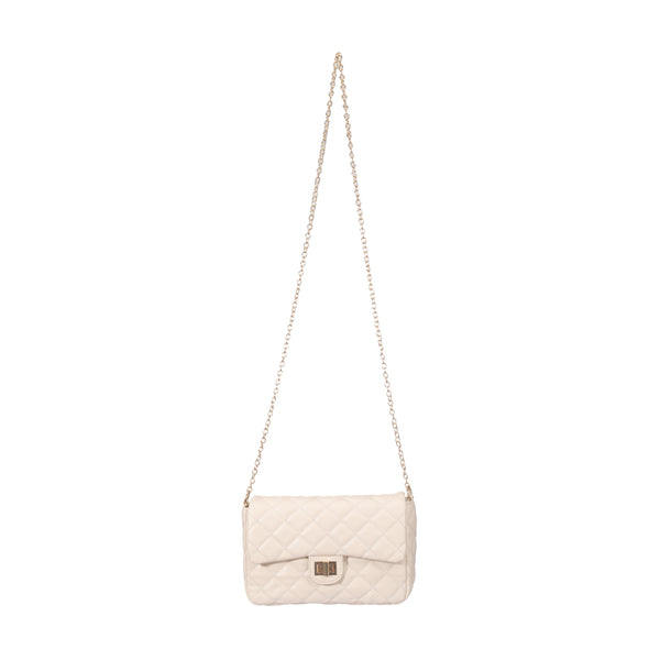 Classic Diamond Lattice Pattern Flap Crossbody Bag(Beige)