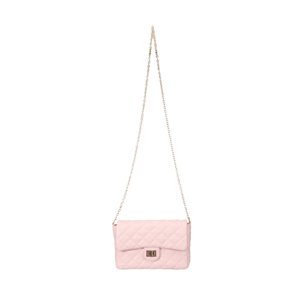 Classic Diamond Lattice Pattern Flap Crossbody Bag(Light Pink)